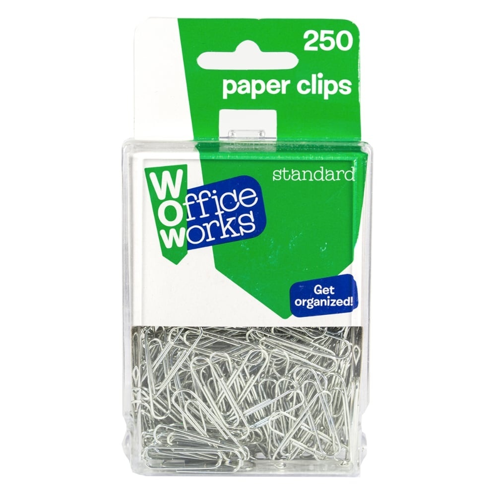 slide 1 of 1, Officeworks Paper Clips, 250 ct