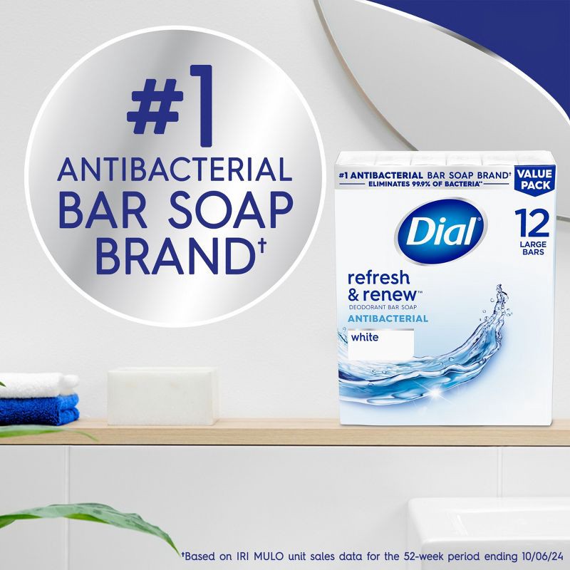 slide 3 of 10, Dial Clean and Refresh White Bar Soap - 12pk - 4oz each, 12 ct; 4 oz