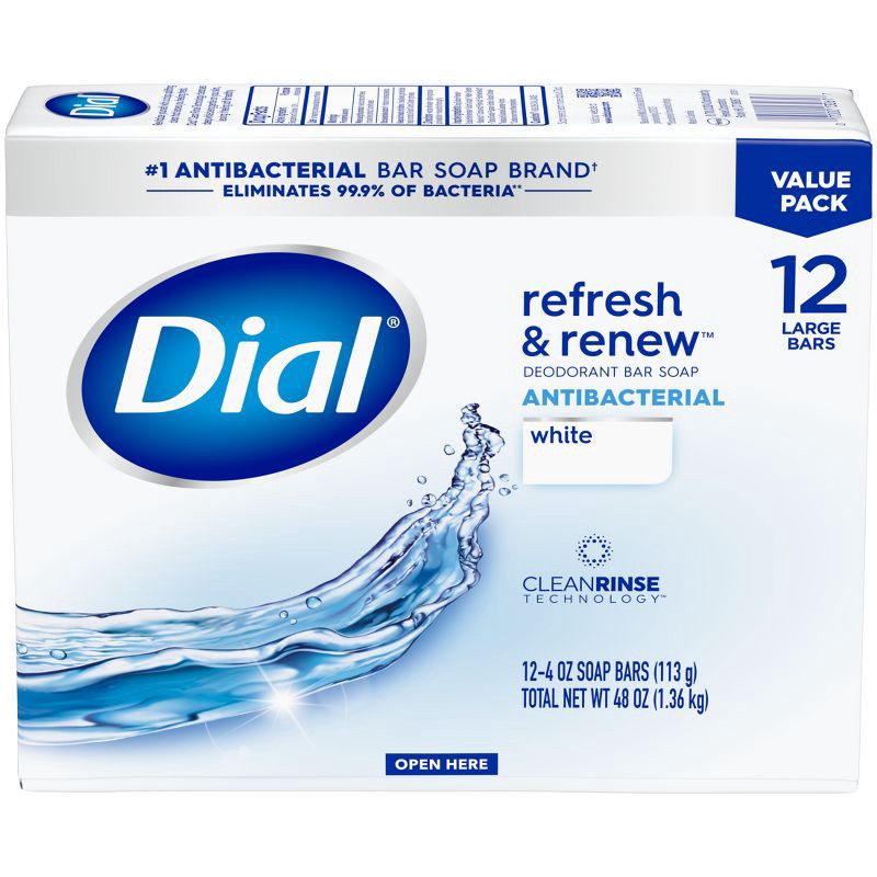 slide 9 of 10, Dial Clean and Refresh White Bar Soap - 12pk - 4oz each, 12 ct; 4 oz