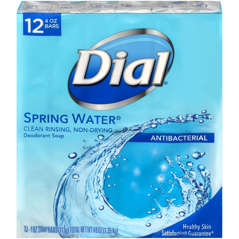 slide 1 of 6, Dial Antibacterial Deodorant Spring Water Bar Soap - 12pk - 4oz each, 12 ct; 4 oz