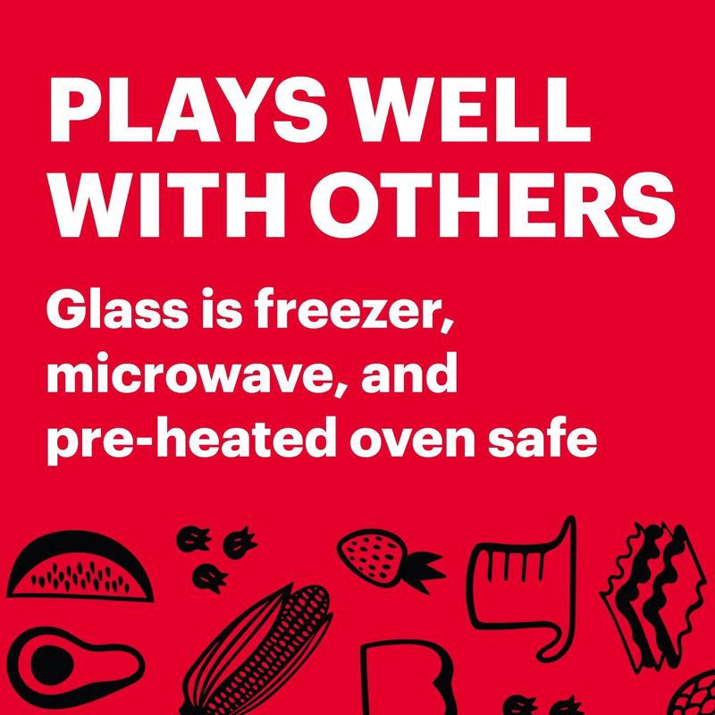 slide 4 of 6, Pyrex 11 cup Food Storage Container Cadet Blue: Glass Container with Lid, Microwave & Dishwasher Safe, 1 ct