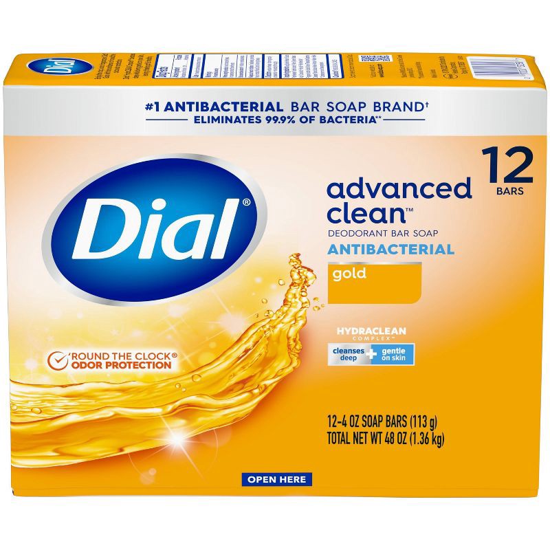 slide 2 of 10, Dial Antibacterial Deodorant Gold Bar Soap - 12pk - 4oz each, 12 ct; 4 oz