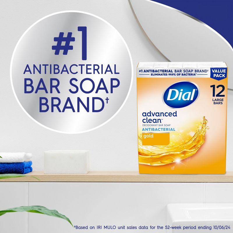 slide 3 of 10, Dial Antibacterial Deodorant Gold Bar Soap - 12pk - 4oz each, 12 ct; 4 oz