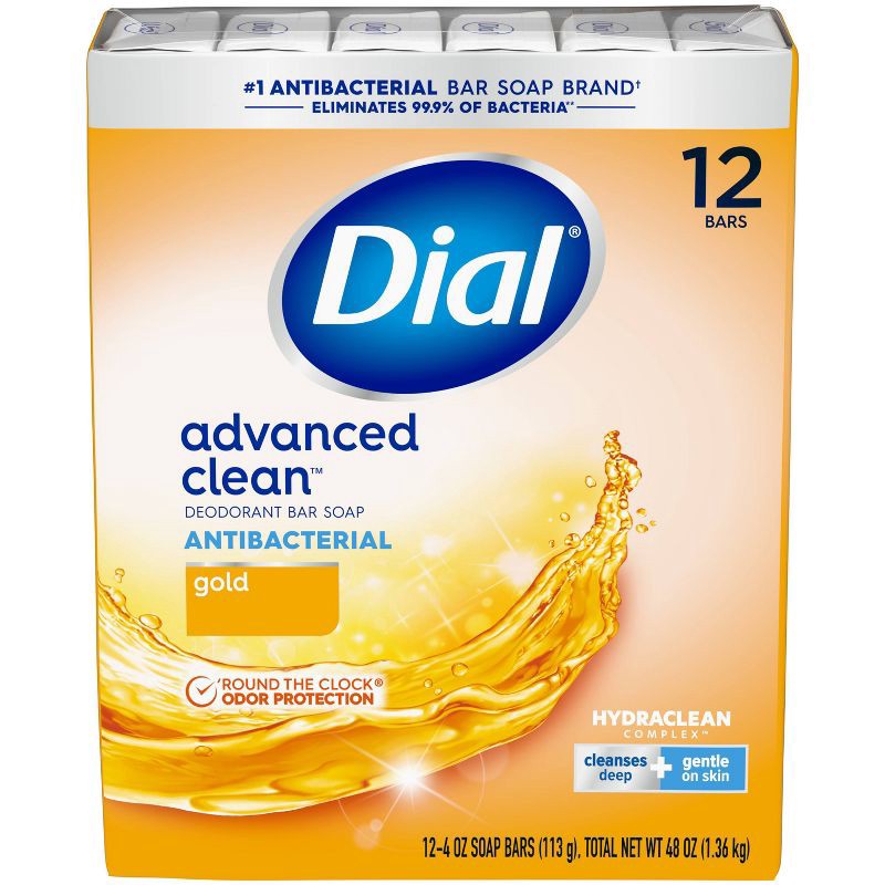 slide 1 of 9, Dial Antibacterial Deodorant Gold Bar Soap - 12pk - 4oz each, 12 ct; 4 oz