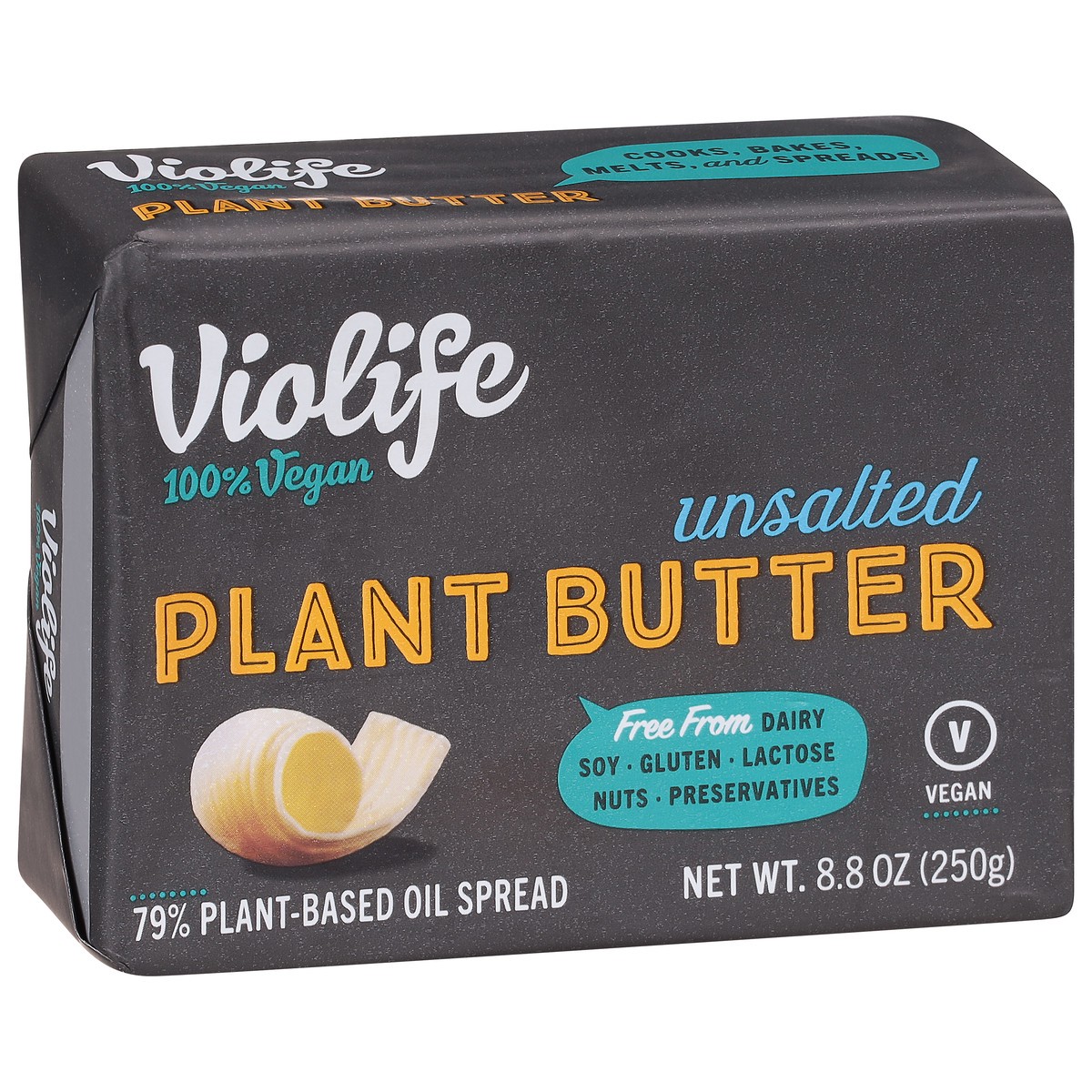 slide 6 of 9, Violife Plant Butter Unsalted, Non-Dairy Vegan, 8.8 oz Paper Brick (Refrigerated), 8.8 oz