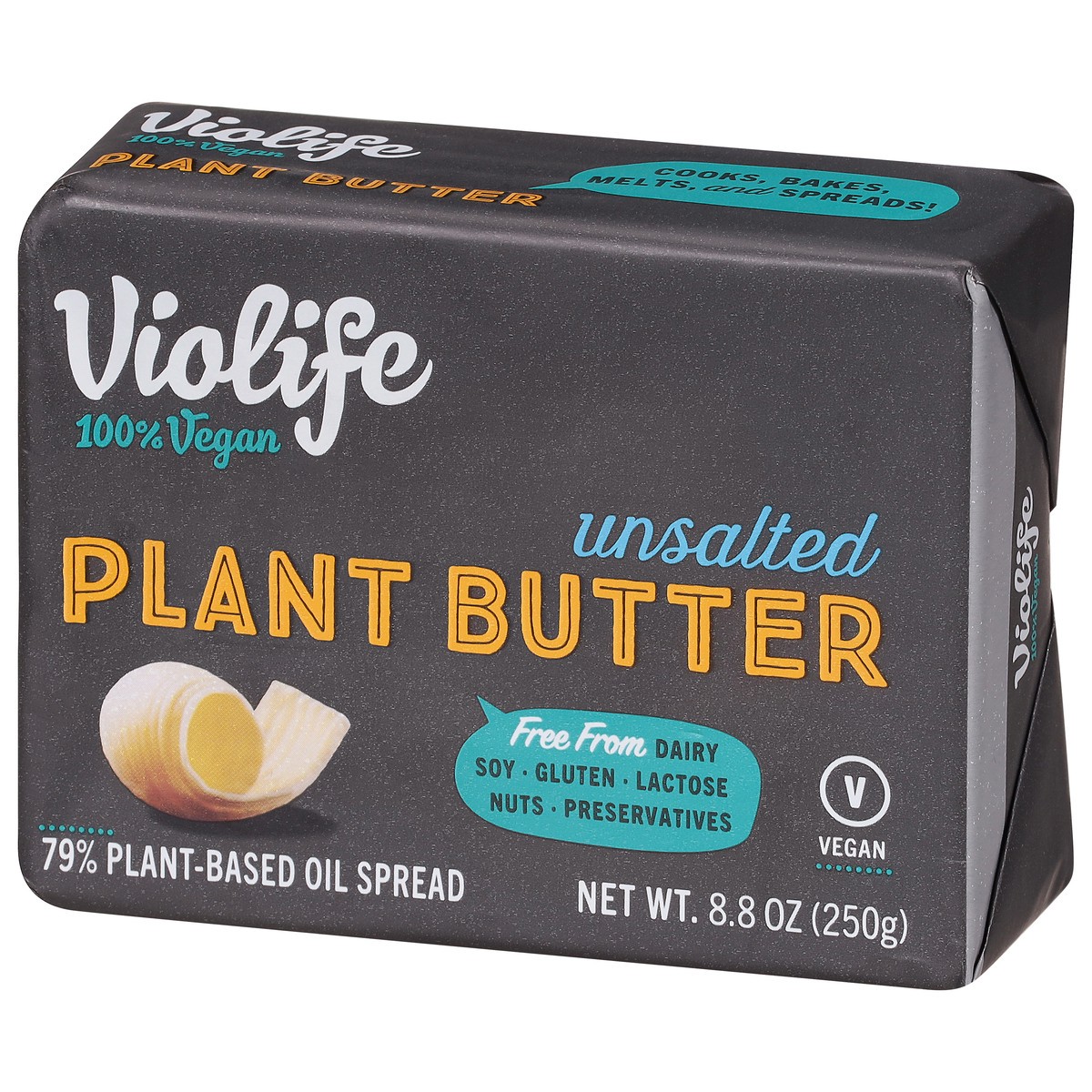 slide 2 of 9, Violife Plant Butter Unsalted, Non-Dairy Vegan, 8.8 oz Paper Brick (Refrigerated), 8.8 oz