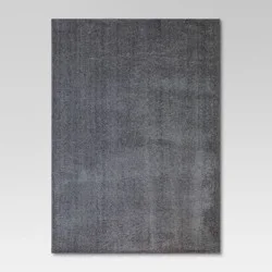 5'x7' Solid Tufted Micropoly Shag Area Rug Gray - Threshold™: Modern High Pile, Skid & Stain-Resistant, Indoor Use