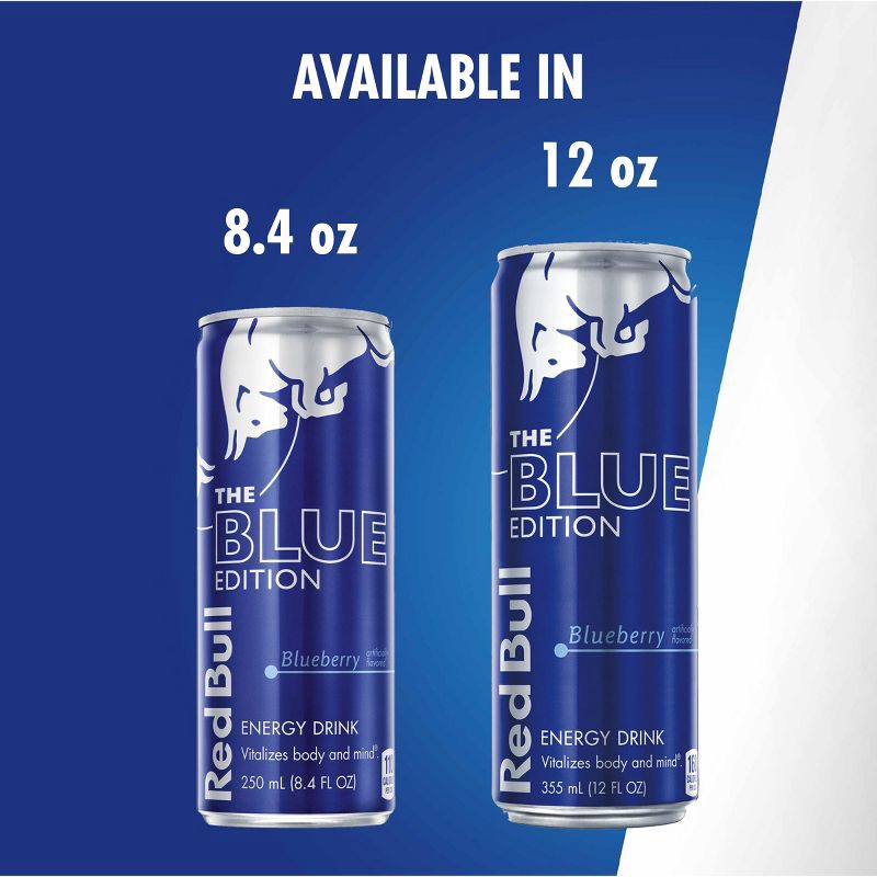 slide 8 of 10, Red Bull Blue Edition Blueberry Energy Drink - 12 fl oz Can, 12 fl oz