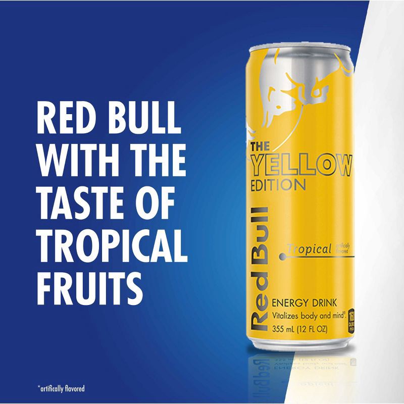 slide 2 of 9, Red Bull Yellow Edition Tropical Punch Energy Drink - 12 fl oz Can, 12 fl oz