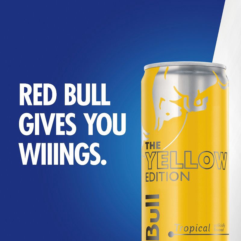 slide 4 of 10, Red Bull Yellow Edition Tropical Punch Energy Drink - 12 fl oz Can, 12 fl oz
