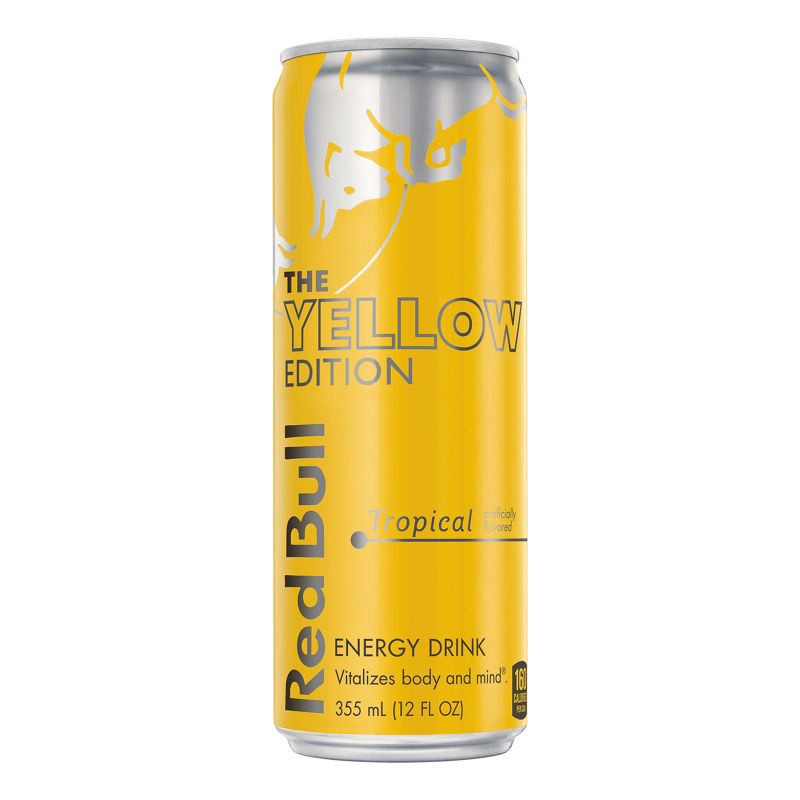 slide 1 of 9, Red Bull Yellow Edition Tropical Punch Energy Drink - 12 fl oz Can, 12 fl oz