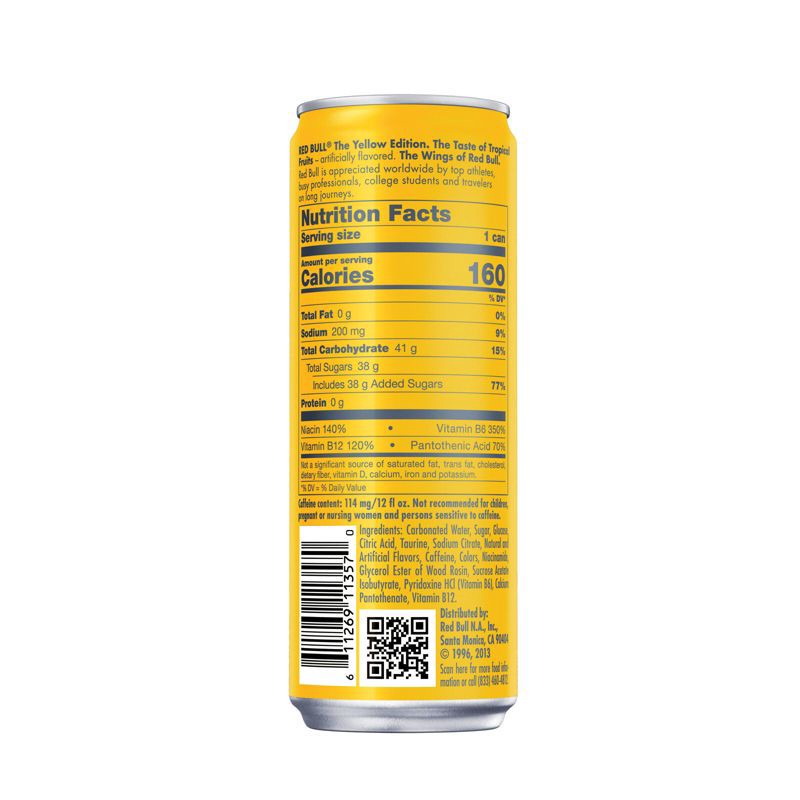 slide 8 of 9, Red Bull Yellow Edition Tropical Punch Energy Drink - 12 fl oz Can, 12 fl oz