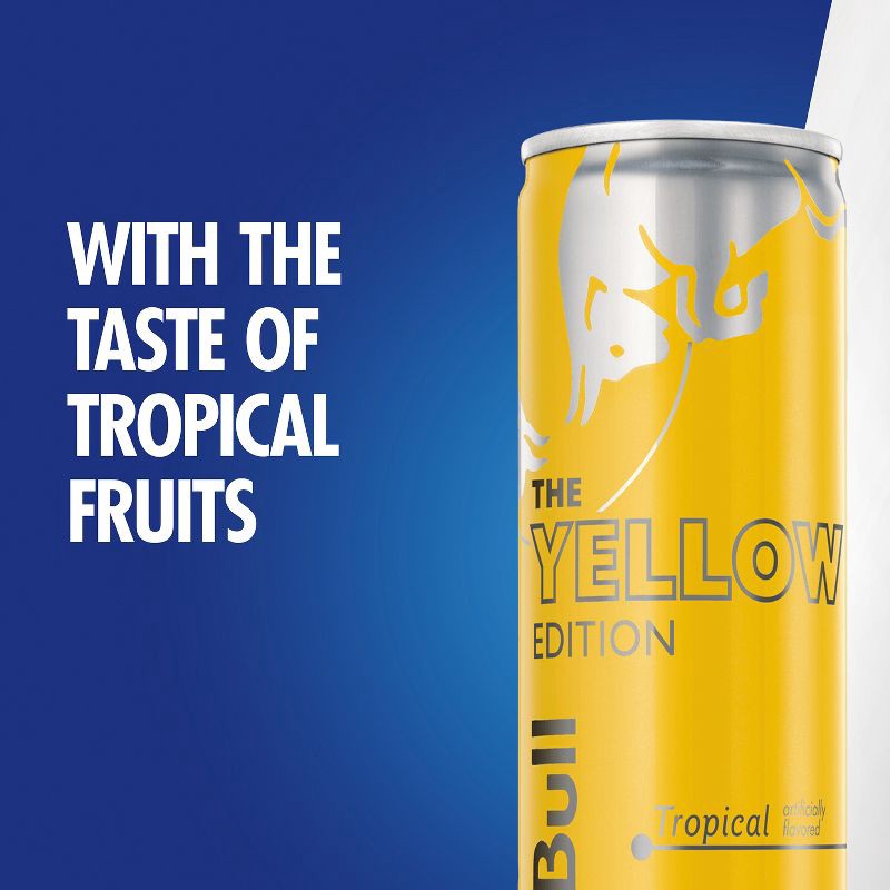slide 9 of 10, Red Bull Yellow Edition Tropical Punch Energy Drink - 12 fl oz Can, 12 fl oz