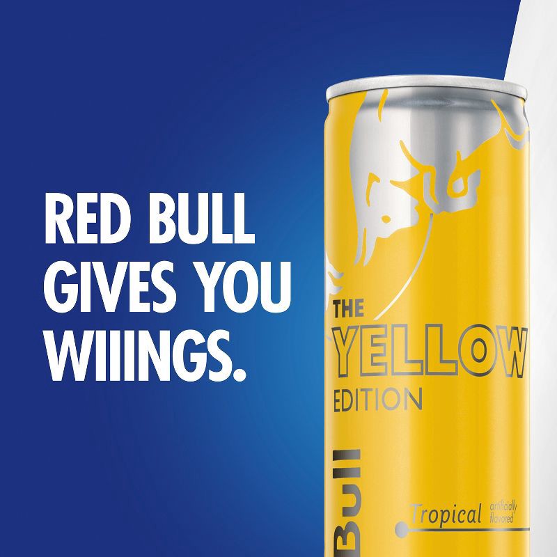 slide 4 of 10, Red Bull Yellow Edition Tropical Punch Energy Drink - 4pk/8.4 fl oz Cans, 4 ct; 8.4 fl oz