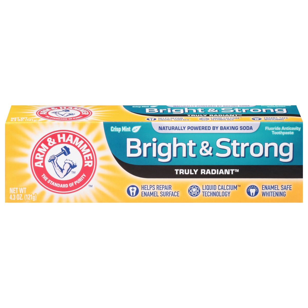 slide 1 of 10, ARM & HAMMER Fresh Mint Truly Radiant Fluoride Anticavity Toothpaste, 4.3 oz