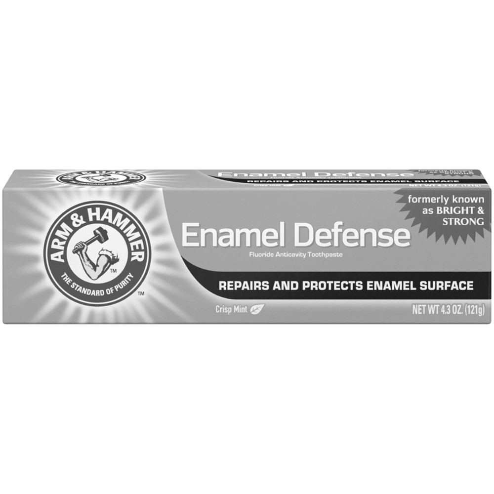 slide 6 of 8, ARM & HAMMER Enamel Defense Toothpaste- Truly Radiant Bright & Strong Toothpaste -One 4.3oz Tube, Crisp Mint- Fluoride Toothpaste, 4.3 oz