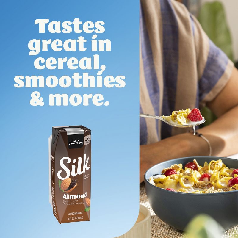 slide 4 of 12, Silk Shelf Stable Dark Chocolate Almond Milk - 6ct/8 fl oz Boxes, 6 ct; 8 fl oz