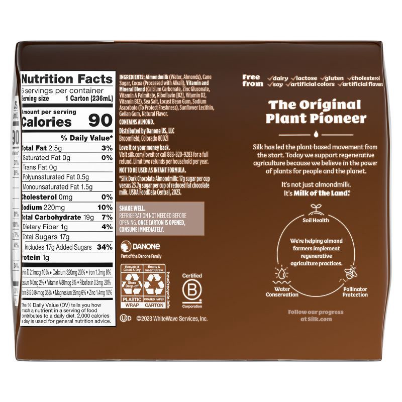 slide 2 of 12, Silk Shelf Stable Dark Chocolate Almond Milk - 6ct/8 fl oz Boxes, 6 ct; 8 fl oz