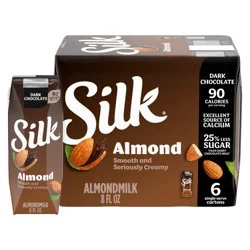 Silk Shelf Stable Dark Chocolate Almond Milk - 6ct/8 fl oz Boxes