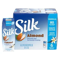 Silk Shelf Stable Vanilla Almond Milk - 6ct/8 fl oz Boxes