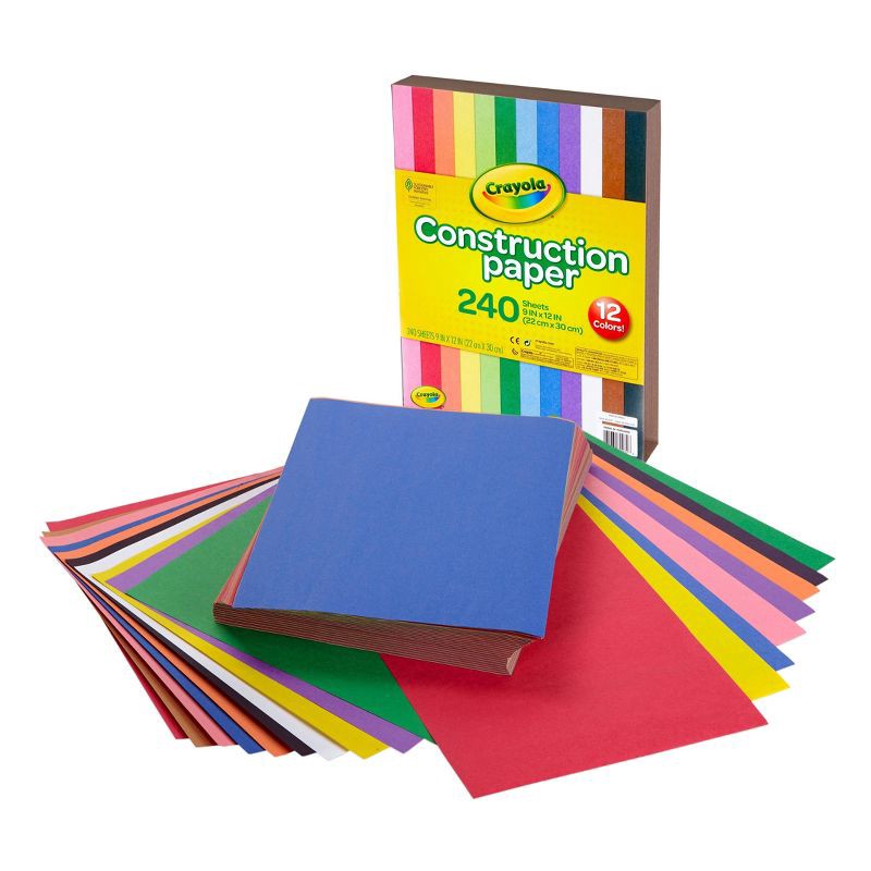 slide 2 of 4, Crayola 240-Sheet Construction Paper 12-Color, 1 ct