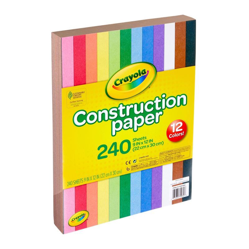 slide 4 of 4, Crayola 240-Sheet Construction Paper 12-Color, 1 ct