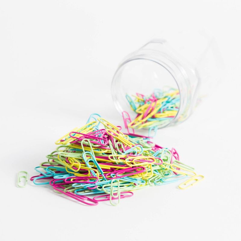 slide 3 of 5, U Brands 300ct Assorted Paper Clips in Small Mason Jar Retro: Multicolor Brights, Iron, Office Supplies, Clips & Fasteners, 300 ct
