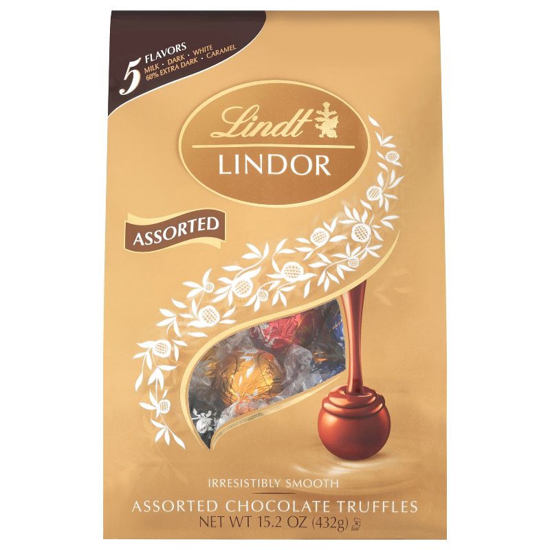 slide 7 of 7, Lindt Lindor Assorted 5 Flavor Chocolate Candy Truffles - 15.2 oz., 15.2 oz