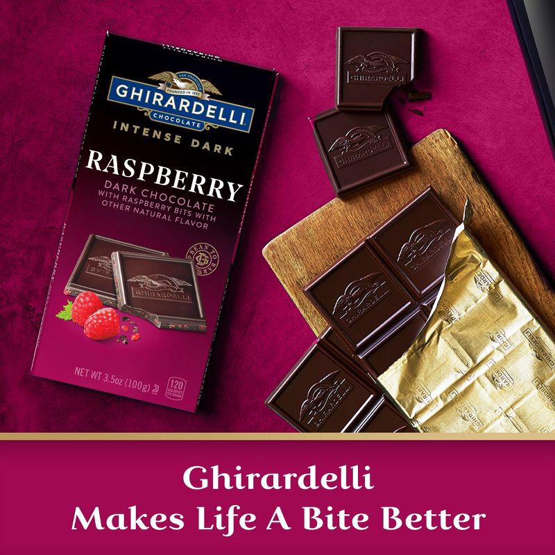 slide 5 of 6, Ghirardelli Intense Dark Raspberry Dark Chocolate Candy Bar - 3.5oz, 3.5 oz