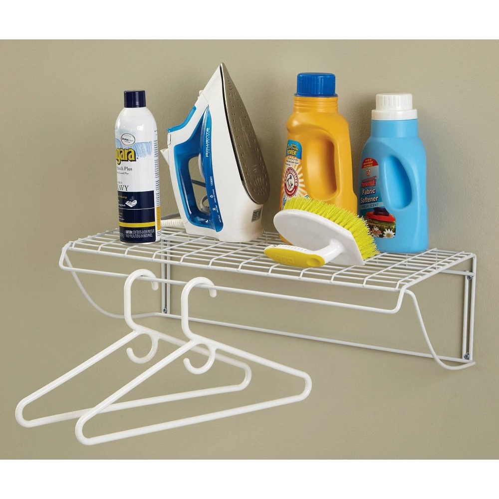 slide 2 of 3, ClosetMaid 24" Wall-Mounted Wire Utility Shelf White, 1 ct