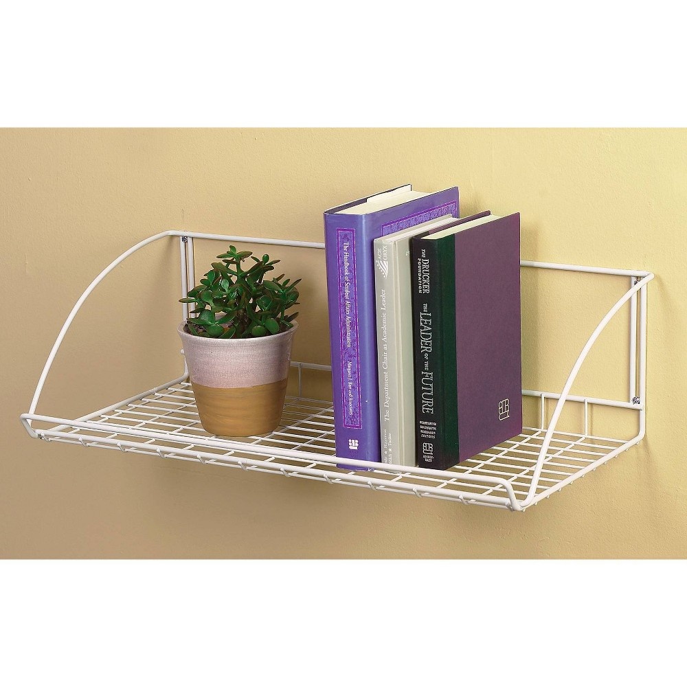 slide 3 of 3, ClosetMaid 24" Wall-Mounted Wire Utility Shelf White, 1 ct