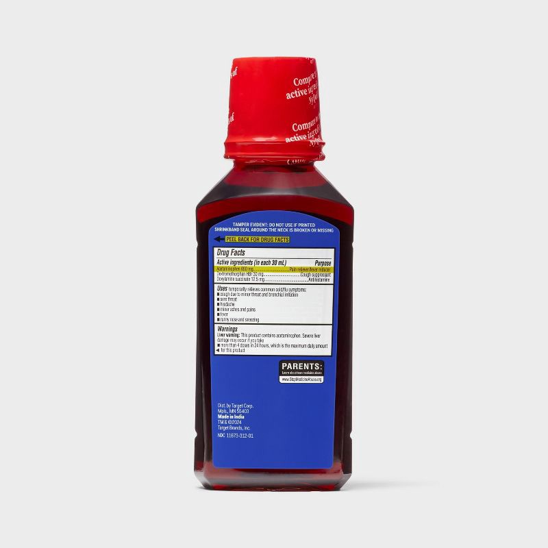 slide 3 of 4, Nighttime Cold & Flu Relief Liquid - Cherry - 12 fl oz - up&up™, 12 fl oz