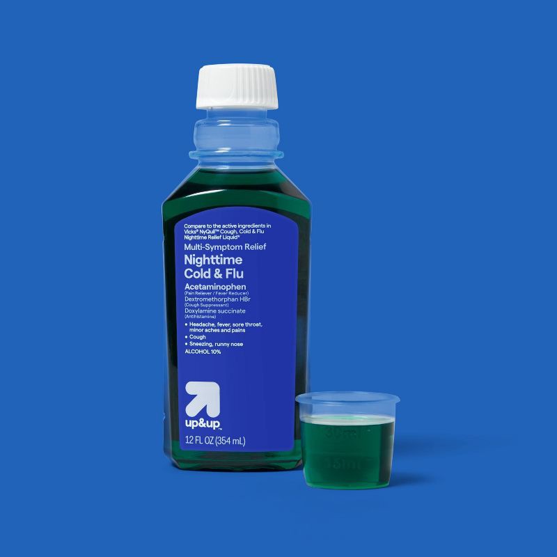 slide 2 of 5, Nighttime Cold & Flu Multi-symptom Relief Liquid - 12 fl oz - up&up™, 12 fl oz