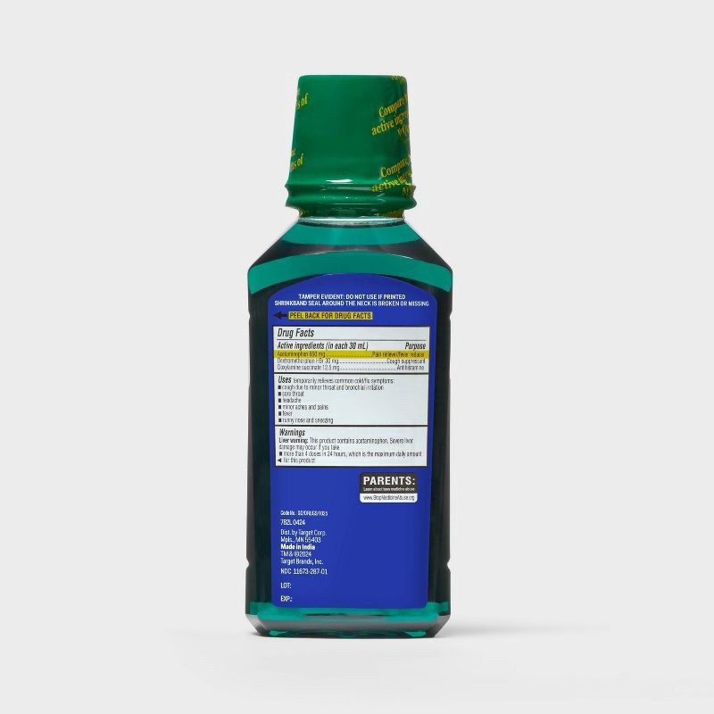 slide 3 of 5, Nighttime Cold & Flu Multi-symptom Relief Liquid - 12 fl oz - up&up™, 12 fl oz