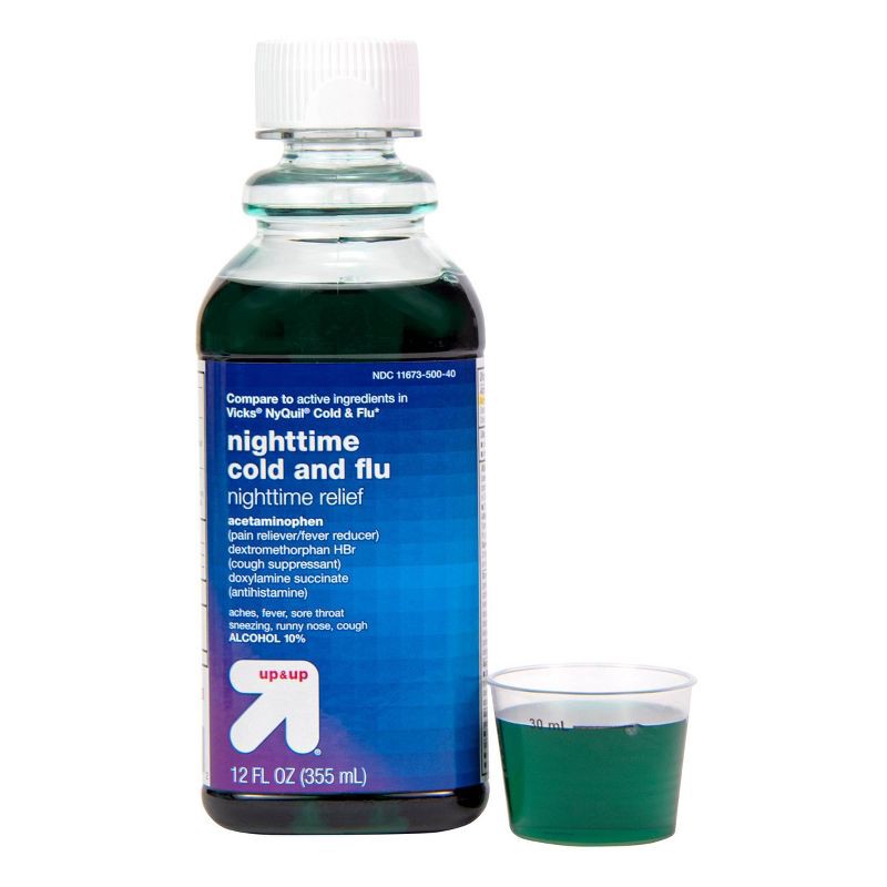 slide 5 of 5, Nighttime Cold & Flu Multi-symptom Relief Liquid - 12 fl oz - up&up™, 12 fl oz