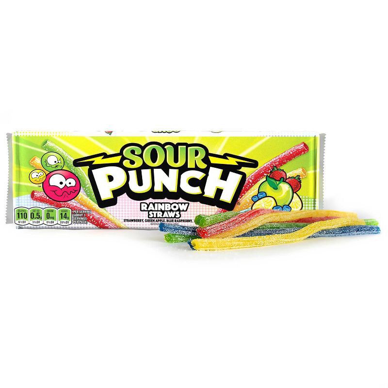 slide 3 of 6, Sour Punch Rainbow Straws Candy - 3.2oz, 3.2 oz