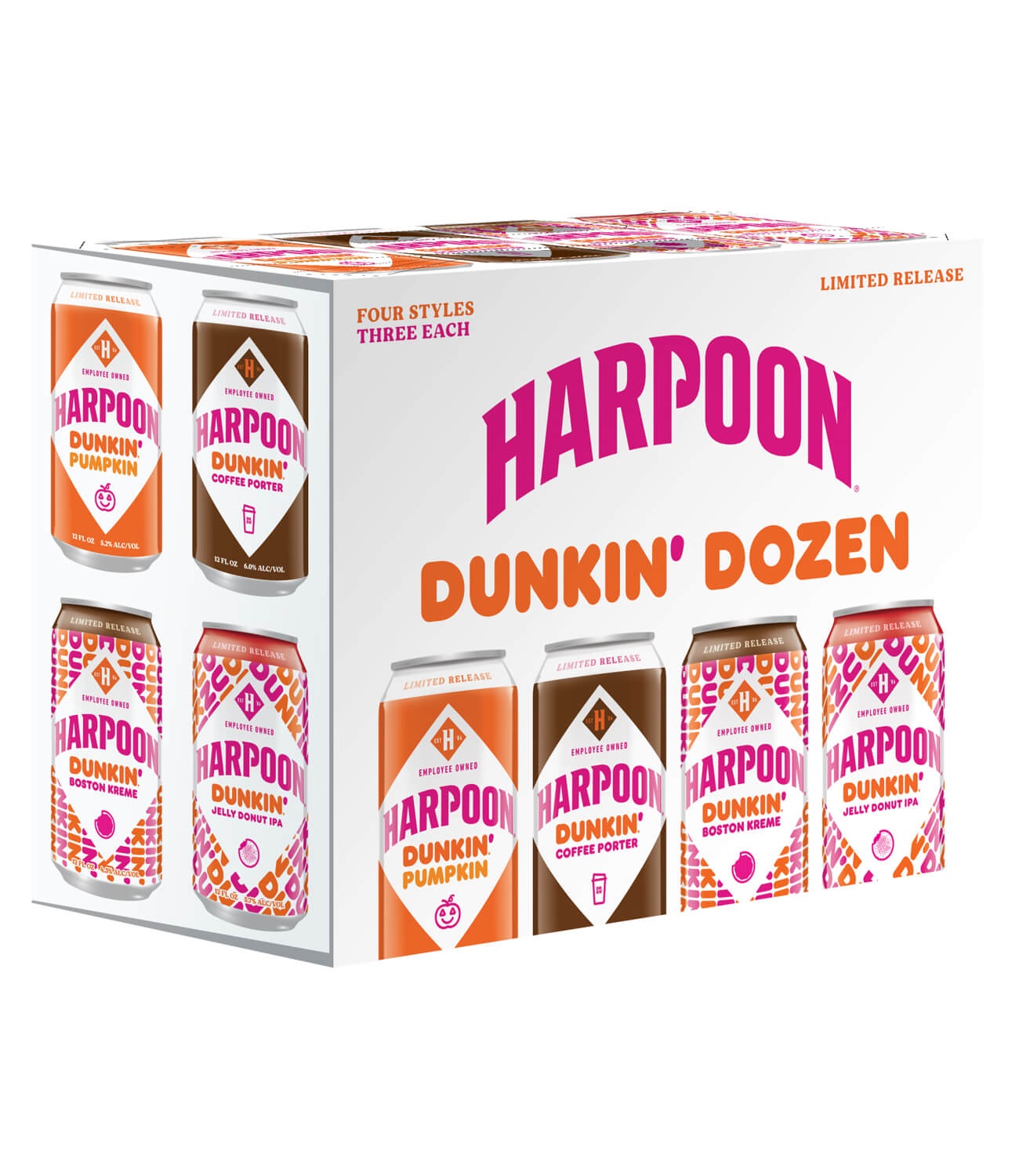 slide 1 of 1, Harpoon Brewery Dunkin' Dozen Mix Pack, 12 oz