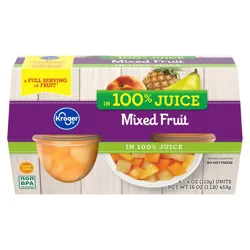 Kroger 100% Juice Mixed Fruit Cups 4 Count