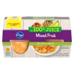 Kroger 100% Juice Mixed Fruit Cups 4 Count