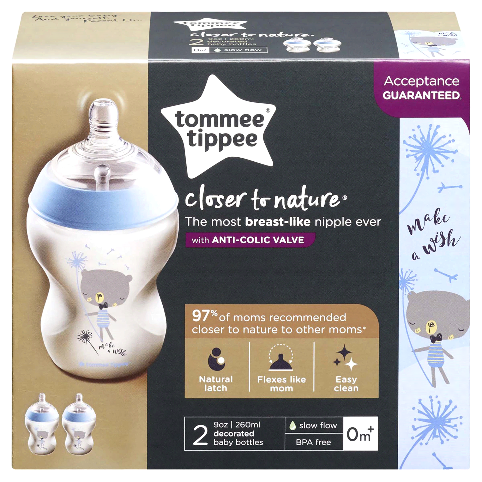 slide 1 of 3, Tommee Tippee Closer to Nature Decorated Bottle, 2 ct