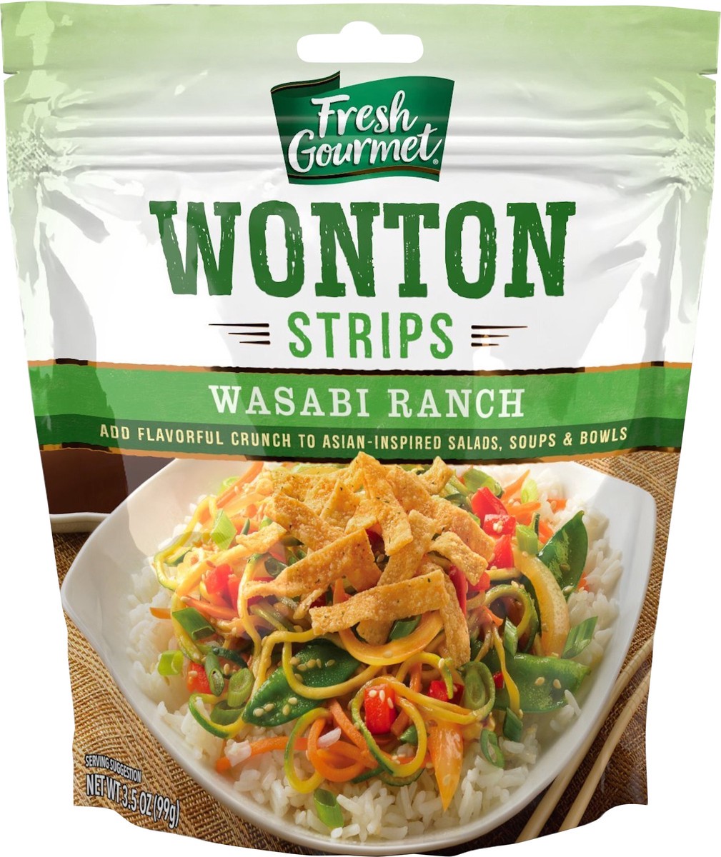 slide 2 of 3, Fresh Gourmet Wonton Strips, 3.5 oz