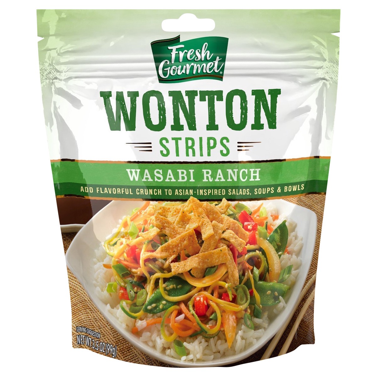 slide 1 of 3, Fresh Gourmet Wonton Strips, 3.5 oz