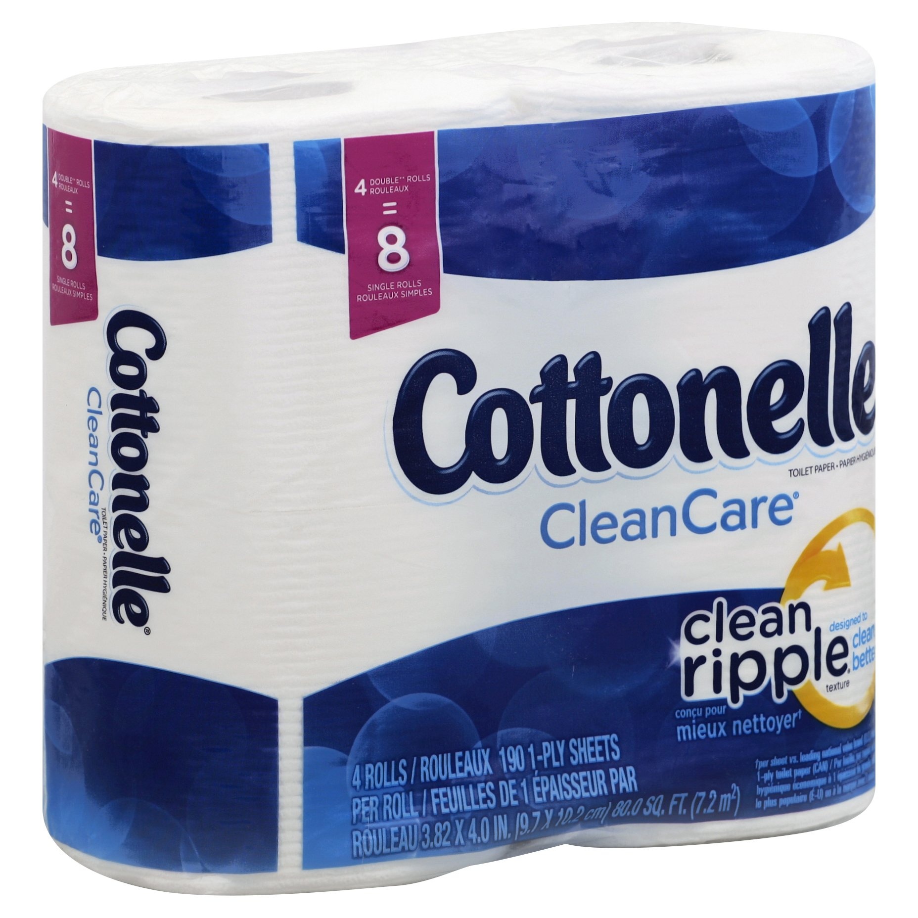 slide 1 of 3, Cottonelle Clean Double Rolls, 4 ct