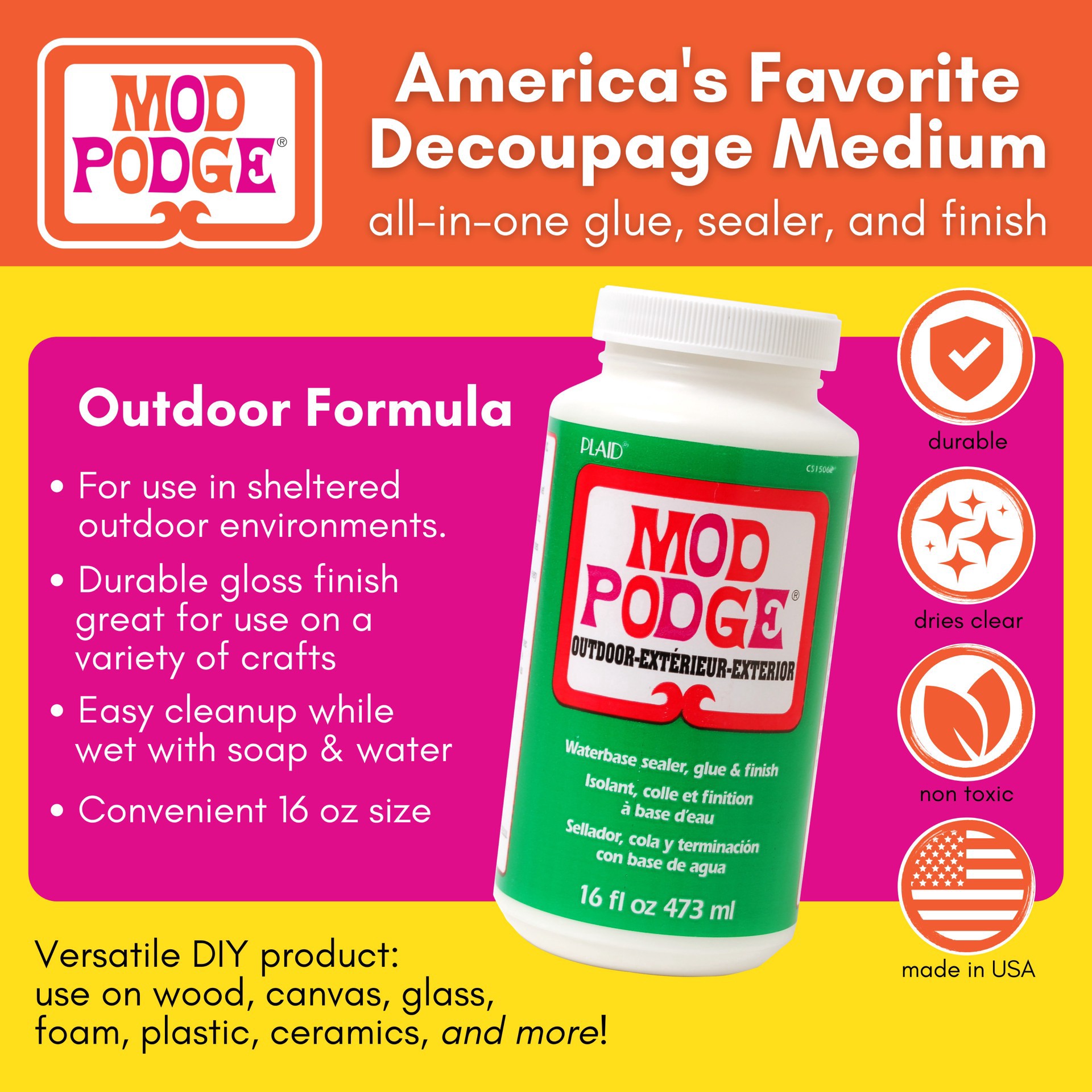 slide 7 of 10, Mod Podge Outdoor, 16 fl oz
