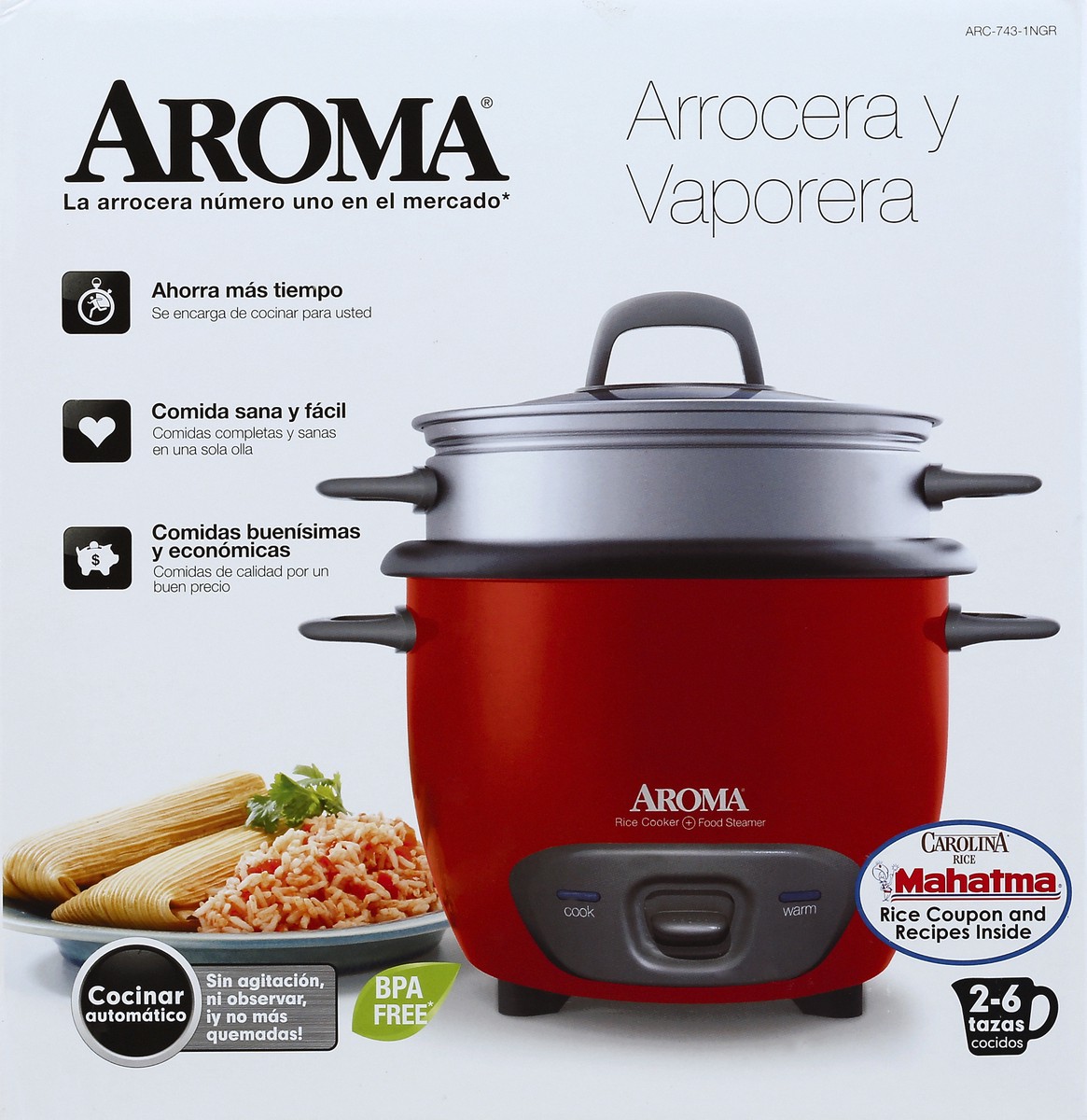 slide 3 of 6, Aroma Rice Cooker & Food Steamer 1 ea, 1 ct