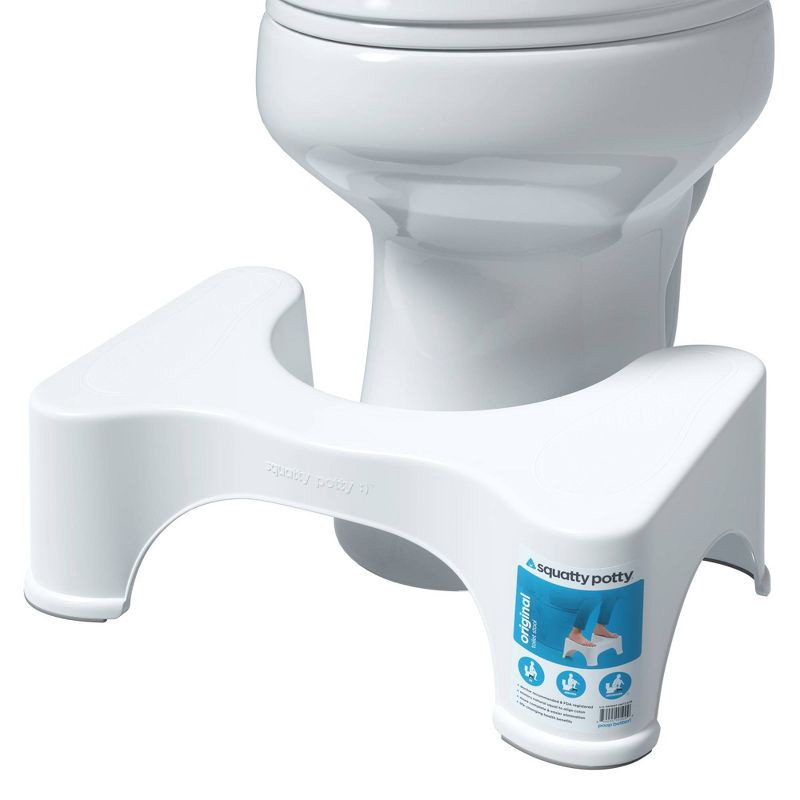 slide 1 of 5, Squatty Potty 7" The Original Bathroom Toilet Stool White : Microfiber, Machine Washable, Non-Slip Backing, 1 ct