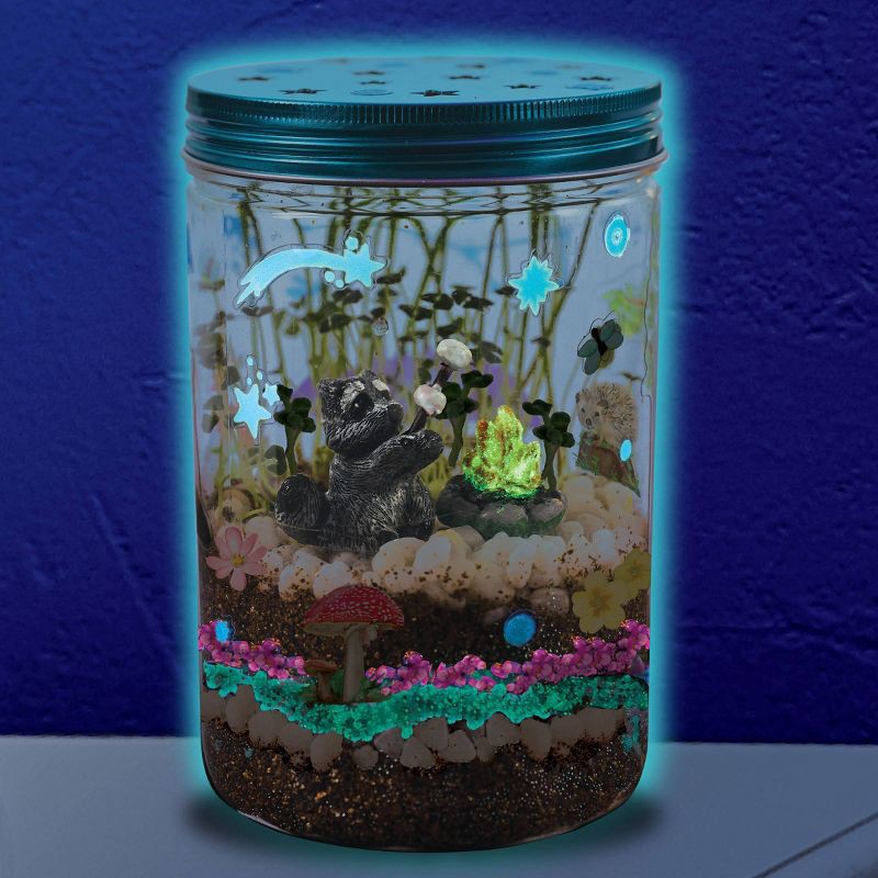 slide 4 of 8, Creativity for Kids Grow N' Glow Terrarium: Science Kit for Kids, Educational Toy, Includes Jar, Figures, Stickers, Rocks, 1 ct