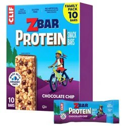 Zbar Protein Gluten Free Chocolate Chip Granola Snack Protein Bars Made with Organic Oats - 5g Protein - 12.7oz/10ct