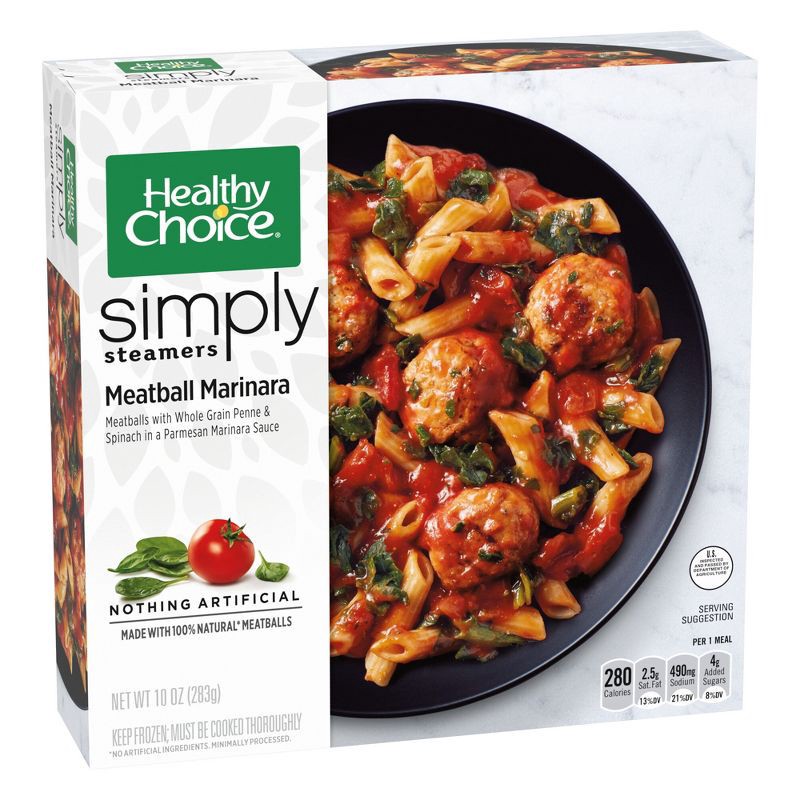 slide 2 of 4, Healthy Choice Simply Steamers Frozen Meatball Marinara - 10oz, 10 oz