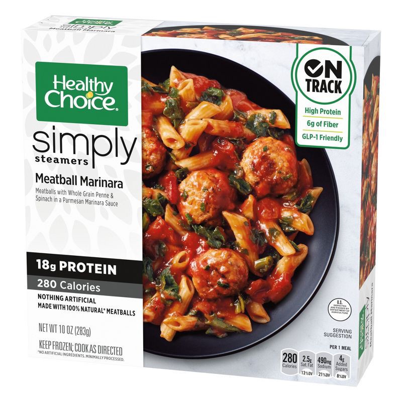 slide 2 of 7, Healthy Choice Simply Steamers Frozen Meatball Marinara - 10oz, 10 oz